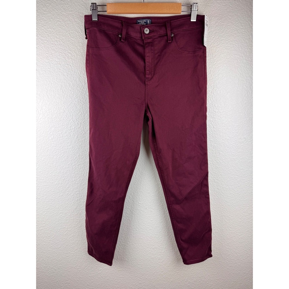 Abercrombie & Fitch Womens Burgundy High Rise Ankle Skinny Pants Size 30 Y2K